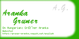 aranka gruner business card